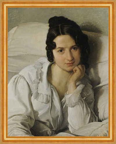 Kunstdruck Portrait of Carolina Zucchi, The Sick Woman Hayez Frau Bett B A3 01805, (1 St)