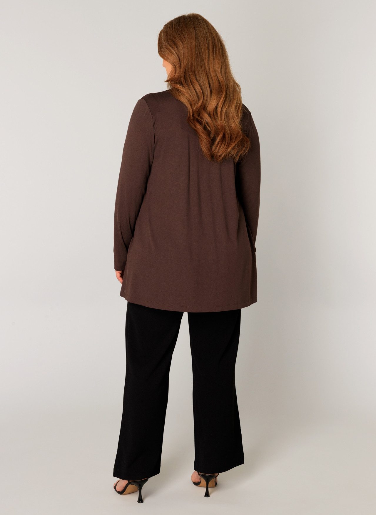 Base Level Curvy Strickjacke offen, ohne Verschluss