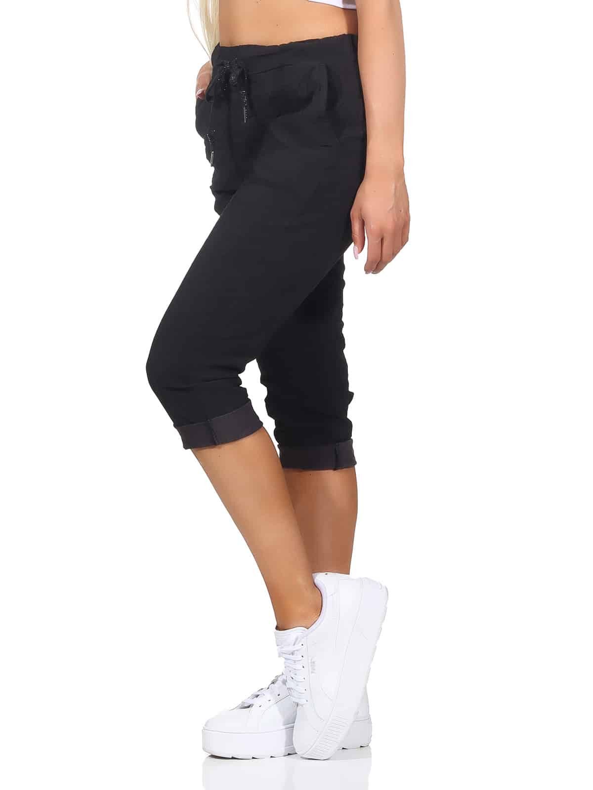 OriginalYou Caprihose Damen Sommerhose 7/8 Chinoshorts in Knitteroptik mit elastischem Bund moderne Knitteroptik, erhältlich in den Größe 36 bis 48