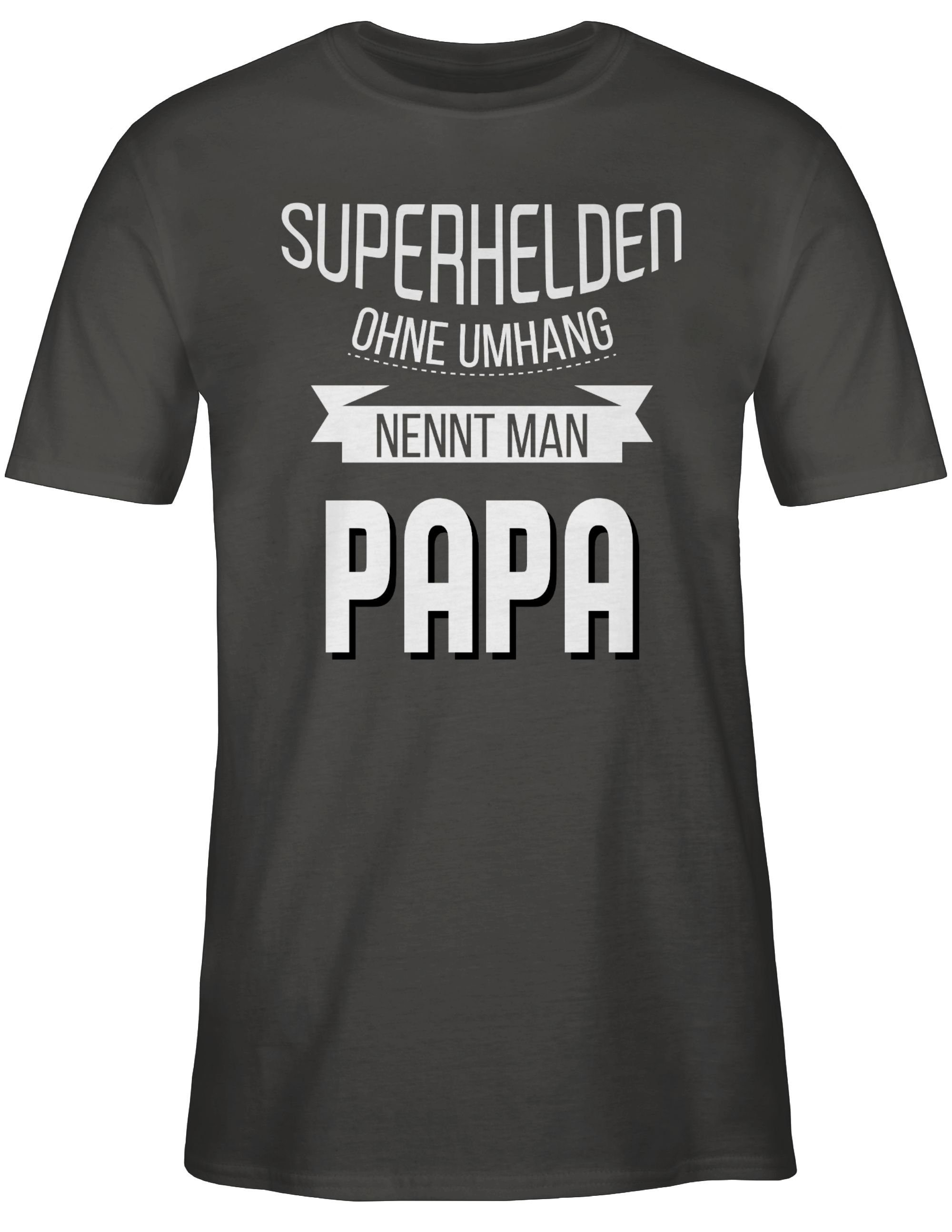 für Dunkelgrau Papa Shirtracer T-Shirt Papa 1 Vatertag Umhang nennt Superhelden man ohne Geschenk