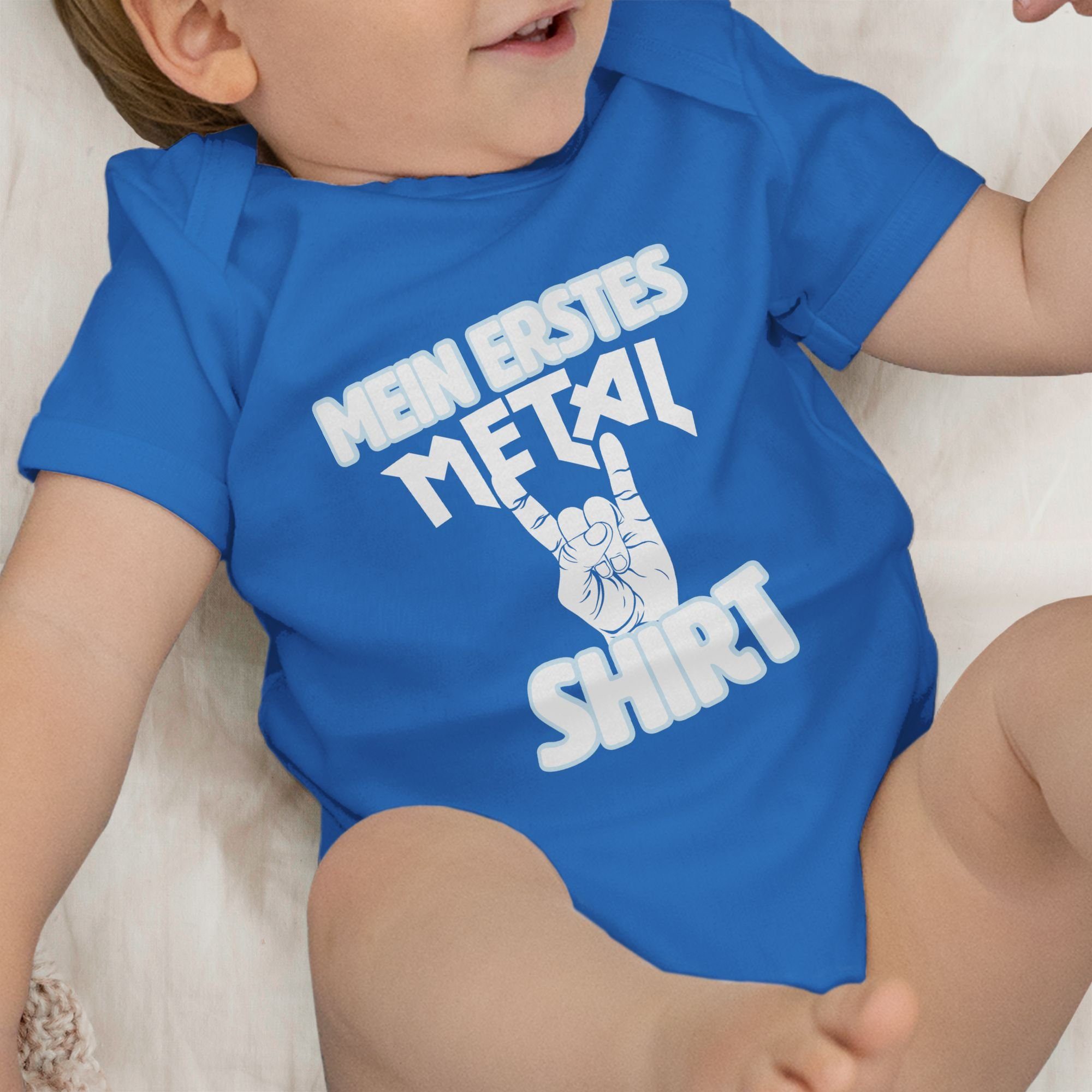 Shirtracer Shirtbody Mein Royalblau 2 weiß Metal Shirt erstes Sprüche Baby