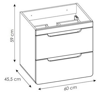 Feldmann-Wohnen Waschbeckenschrank Aruba (1-St) 60x46x59cm Farbe wählbar