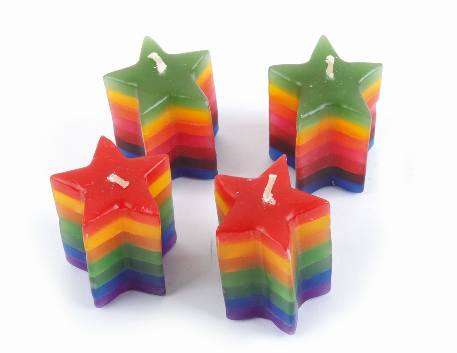 El Puente Formkerze Sternkerzen, 4er-Set, Handmade (4), Handmade