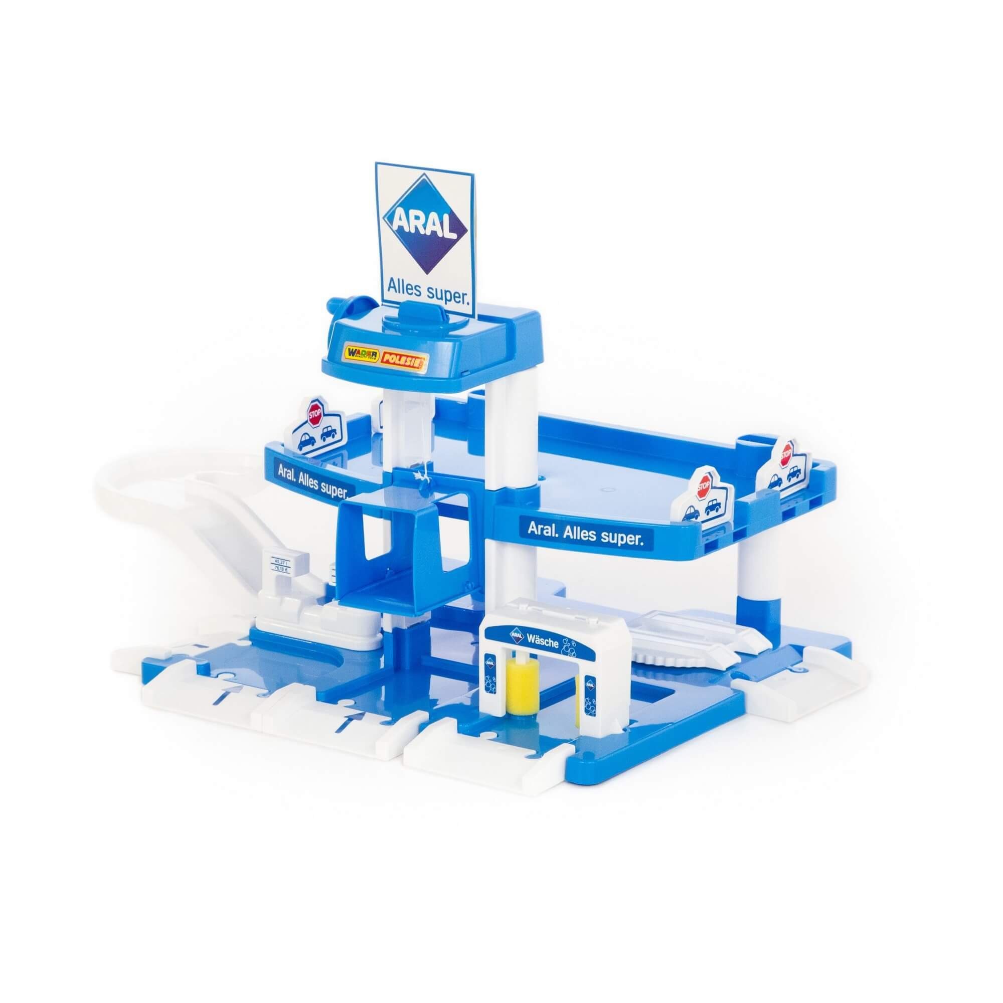 WADER QUALITY TOYS Spiel-Parkhaus Aral Garage mit 2 Ebenen