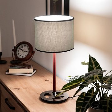 etc-shop LED Tischleuchte, Leuchtmittel inklusive, Warmweiß, Farbwechsel, Design Chrom Nacht Tisch Leuchte Metall Fernbedienung Lampe im Set