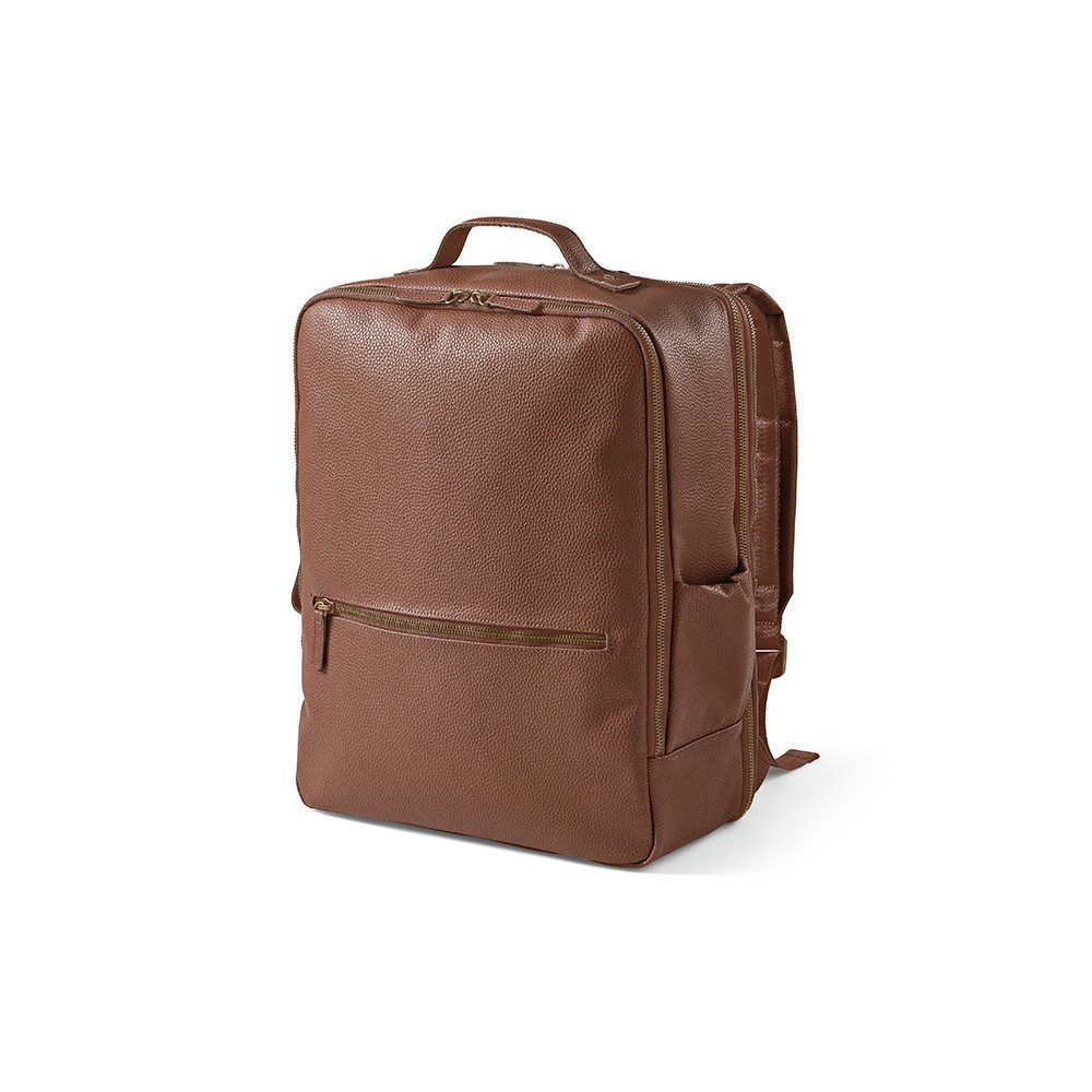 CABBEL Rucksack Rucksack 20L Laptop 17 Zoll recyceltes Leder nachhaltig sehr robust (Rucksack, 1-tlg., Einzelartikel), Dunkelbraun, Recyceltes Leder, 77% Recyclinganteil, 20L Volumen