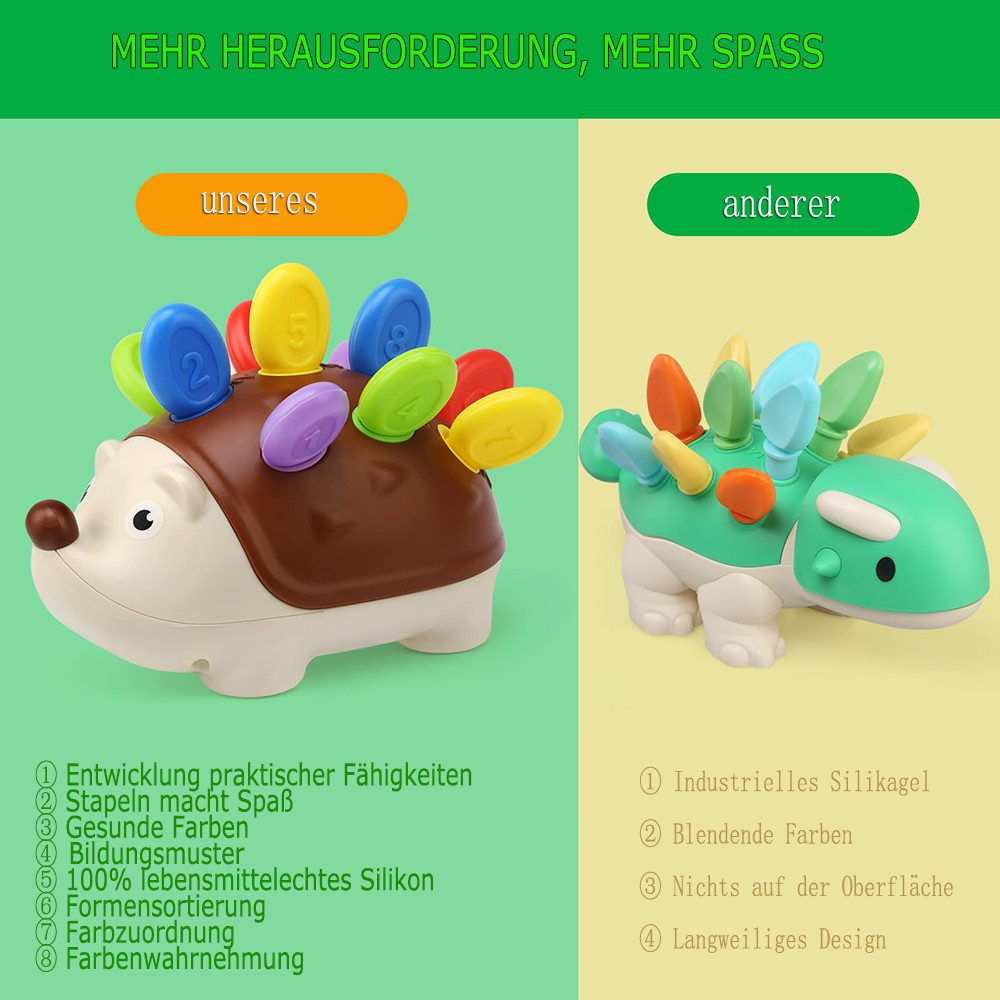 CLTYQ Lernspielzeug Spielzeug ab 3 Jahren, Igel Montessori Spielzeug für kinder, Geschenk, Motorikspielzeug zur Förderung der Hand-Augen-Koordination – Bild 5 von 5