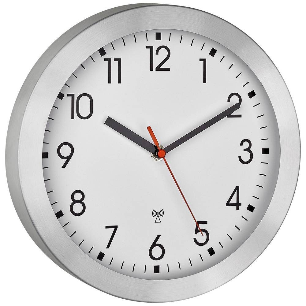 TFA Dostmann Wanduhr Funk-Wanduhr mit Metallrahmen 60.3546.02