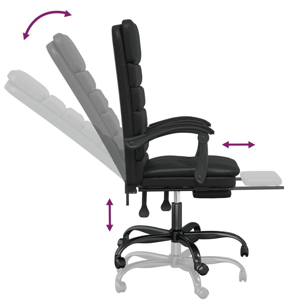 Schwarz mit Massagefunktion Bürostuhl Bürostuhl | St) Kunstleder vidaXL Schwarz (1 Schwarz