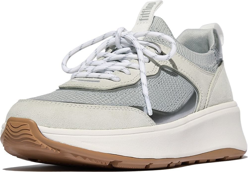 Fitflop F-Mode Suede/Knit Flatform Slip-ON Laced Sneakers Sneaker