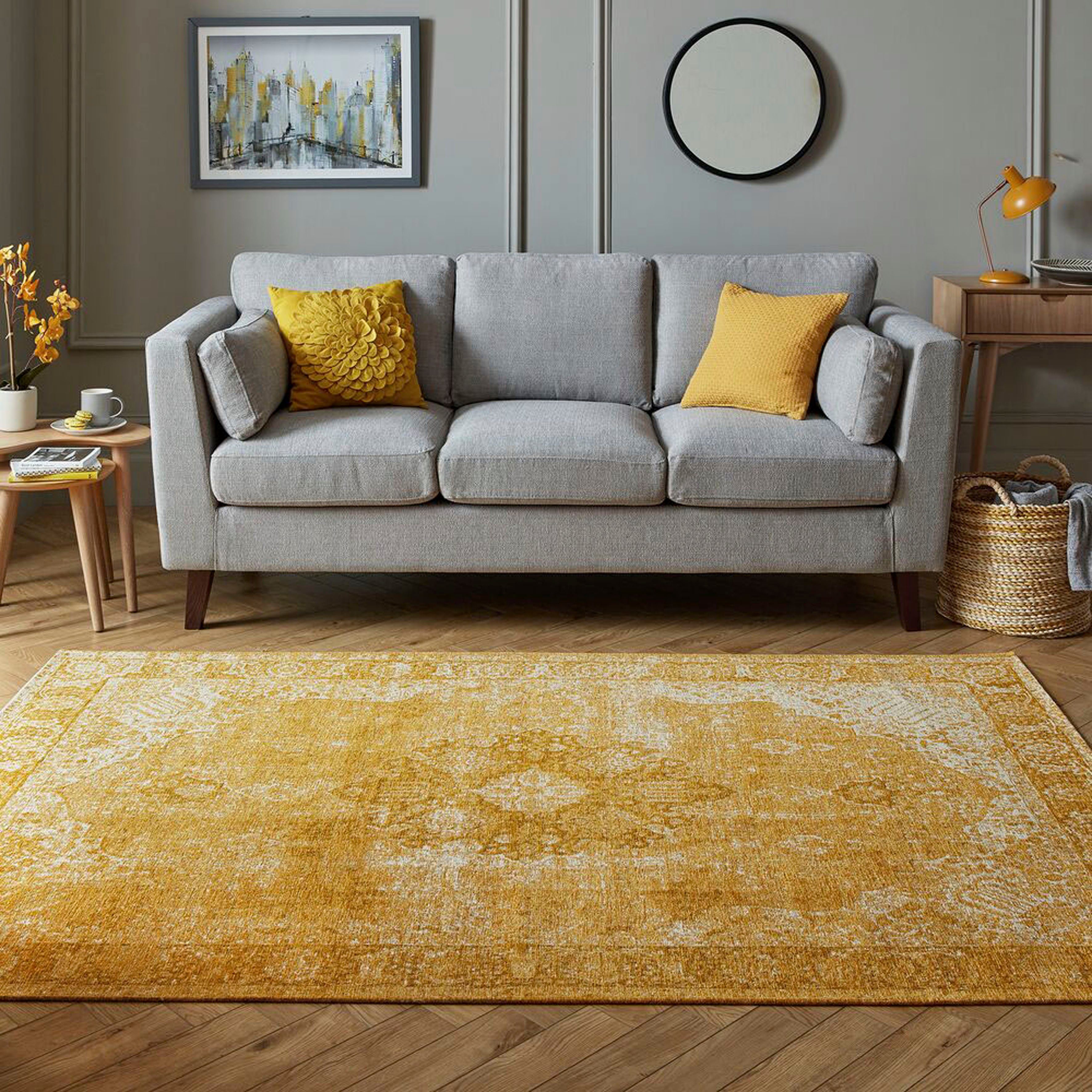 FLAIR RUGS Teppich Antique Vintage-Muster, rechteckig, Höhe: 4 mm, Chenille Stil Teppich, Wohnzimmer, Schlafzimmer, Esszimmer