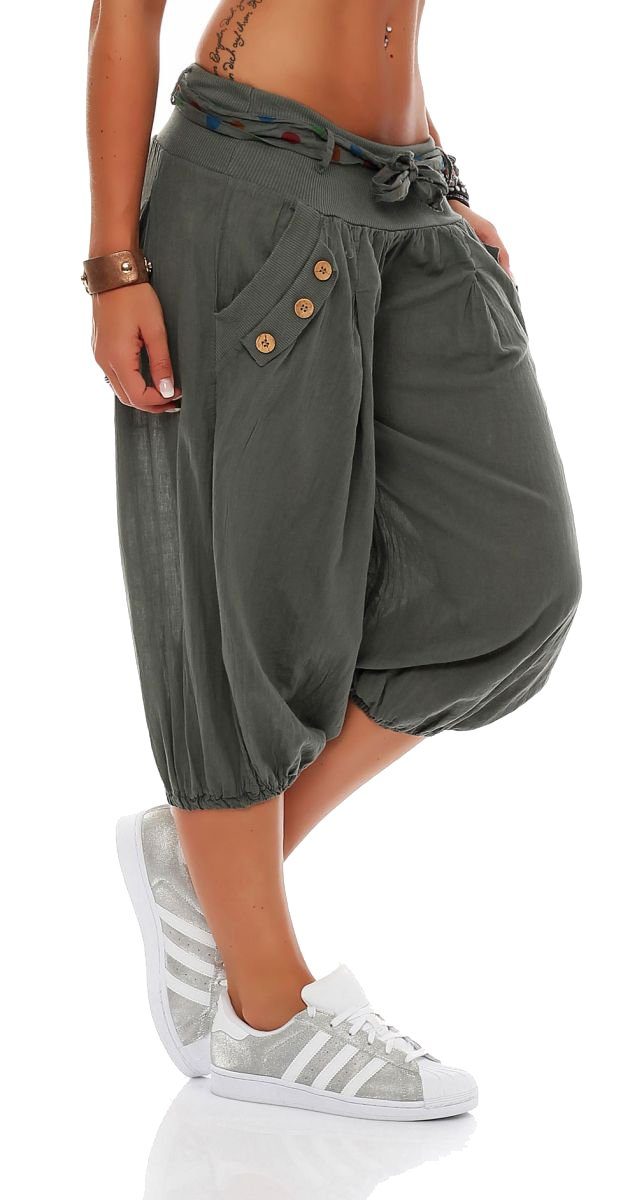 malito more than fashion Caprihose malito Damen Pumphose in Unifarben, läss günstig online kaufen