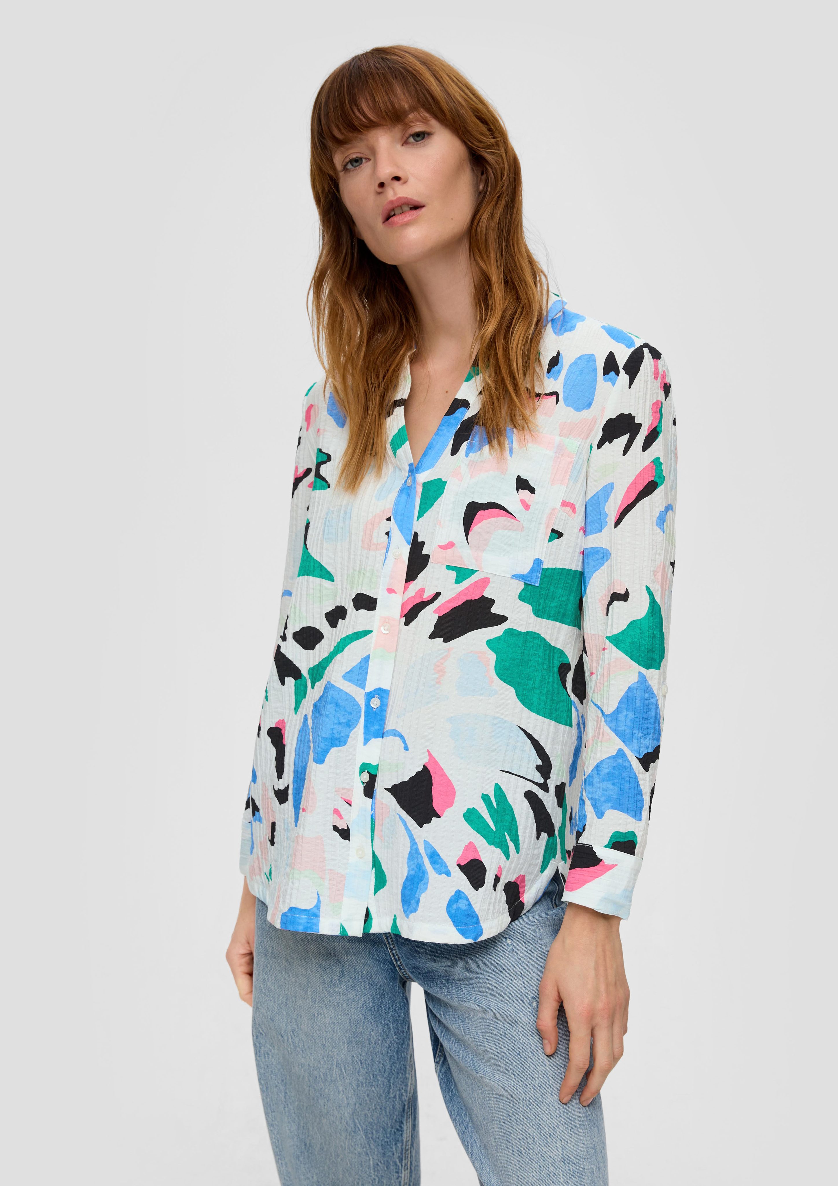 Langarmbluse Longbluse aus Viskosemix