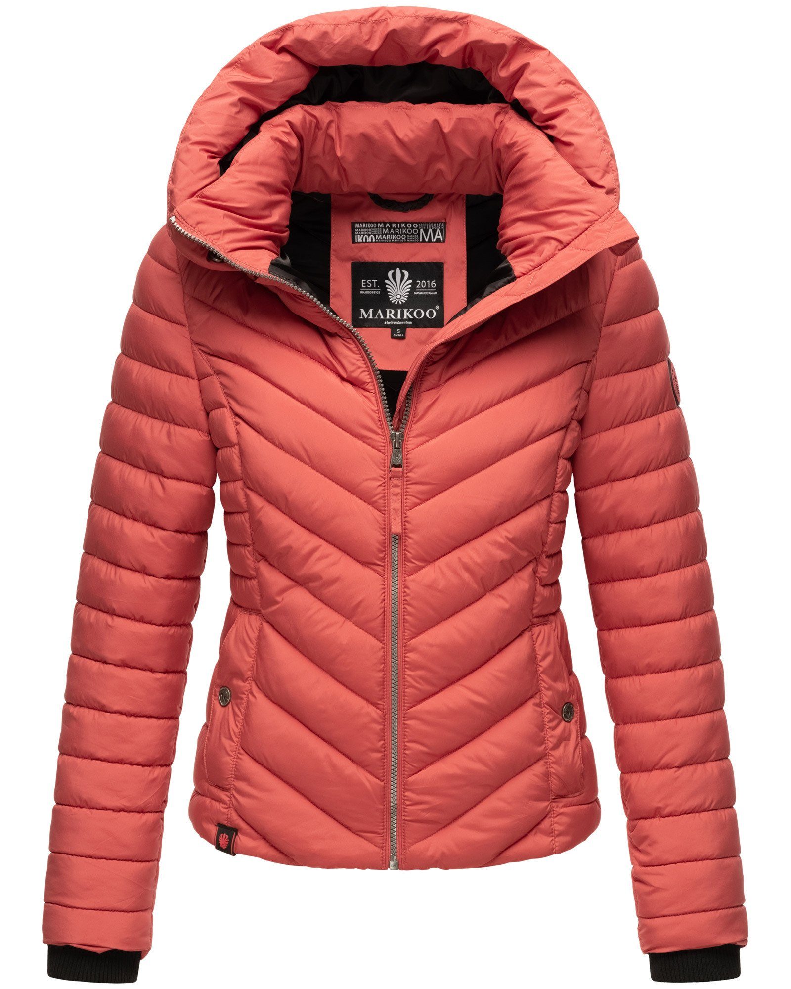 Marikoo Steppjacke Kagomee mit großer Kapuze Rouge