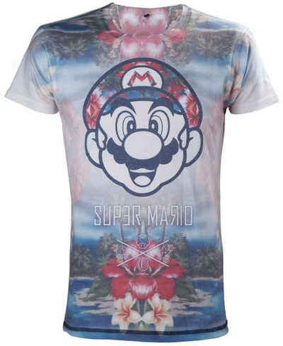 Super Mario T-Shirt SUPER MARIO tropical T-Shirt Nintendo Hawaii Shirt Jungen + Herren Gr.S