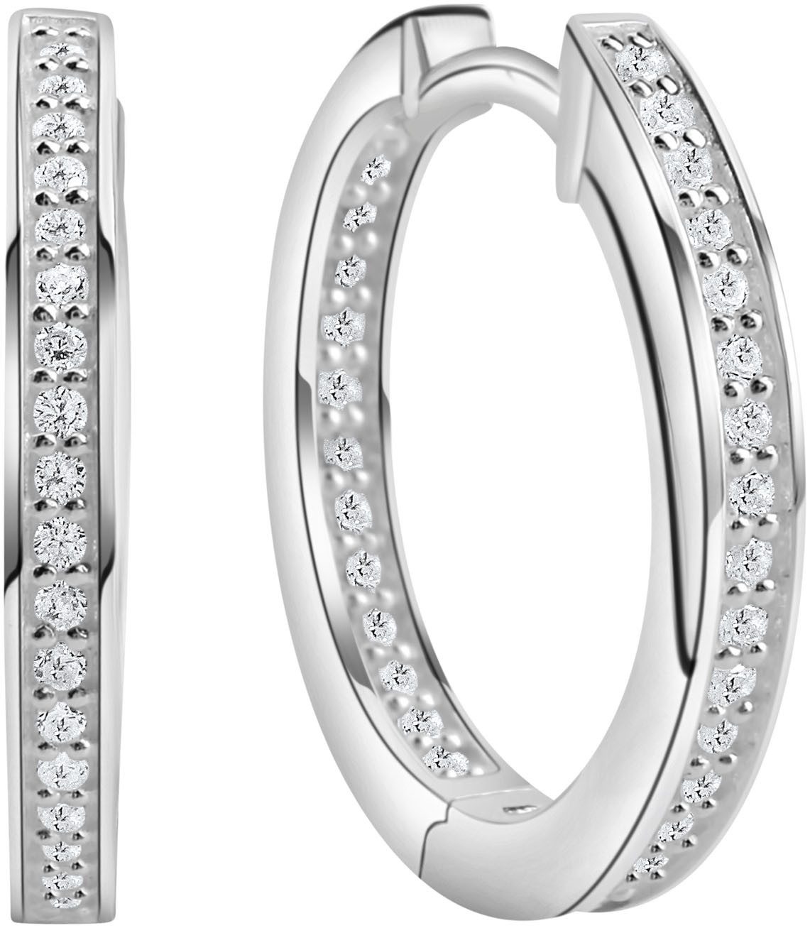 Paar Creolen Schmuck Geschenk Silber 925 Ohrschmuck Ohrringe