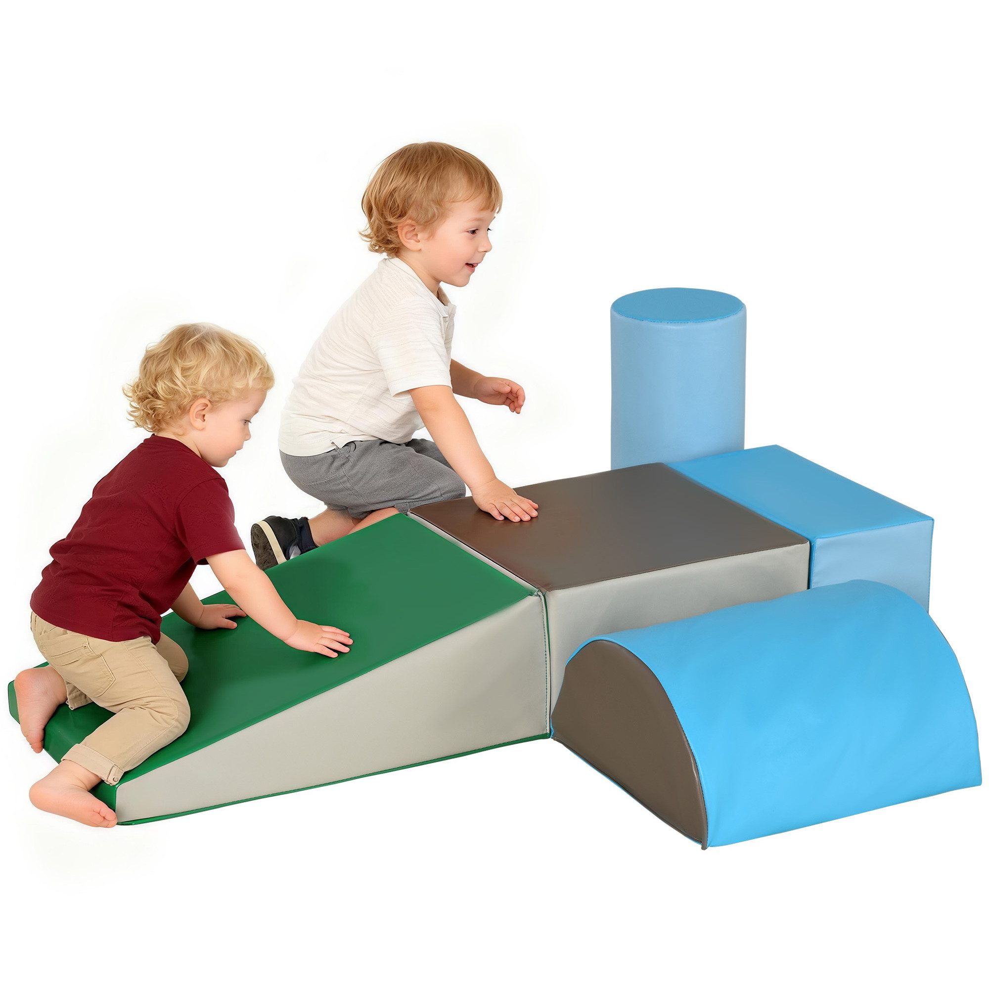 HOMCOM Bauklötze Bauspielzeug, für 1-3 Jahre alt Kinder Spielbausteine, (Bausteine, 5 St., Schaumstoffblöcke), für Baby & Kleinkinder Mehrfarbig