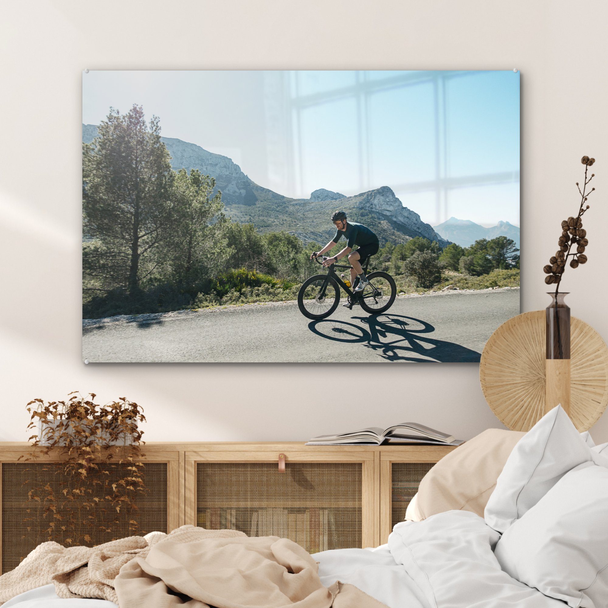 (1 Rennradfahren & - Schlafzimmer Berge, St), Fahrrad - MuchoWow Acrylglasbilder Wohnzimmer Acrylglasbild