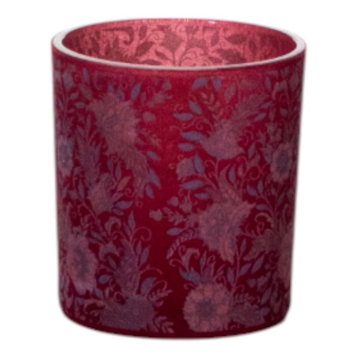 INNA-Glas Kerzenhalter Teelichthalter Tischlicht MANUELLA, rot-matt-glänzend, 8cm, Ø7,5cm