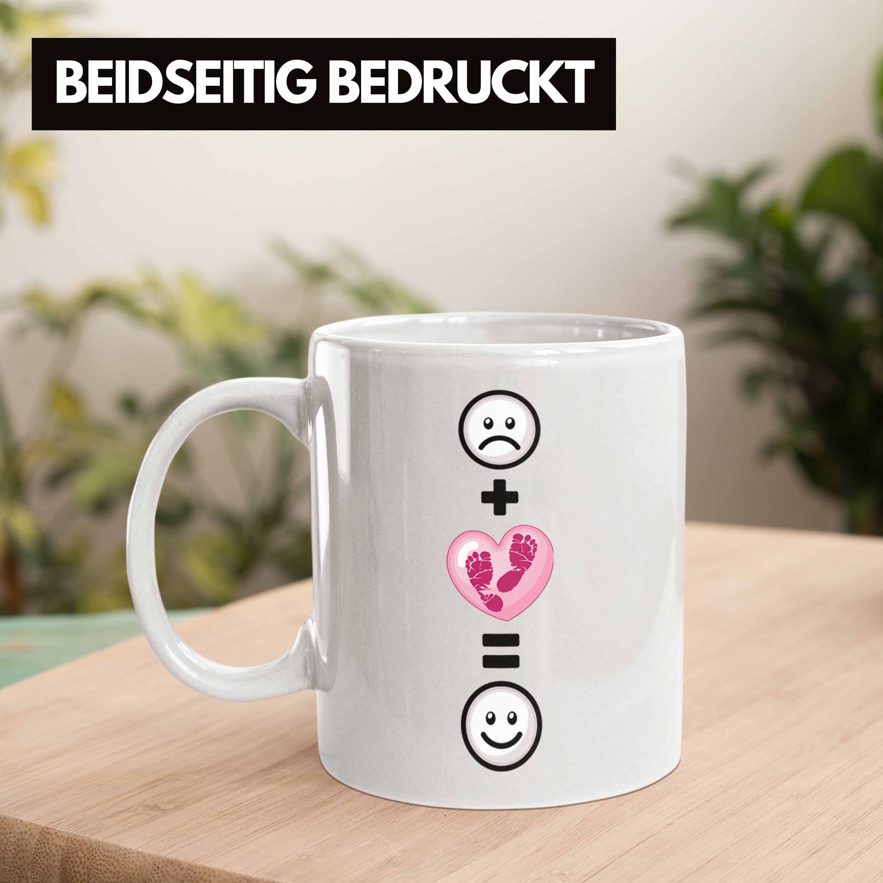 Trendation Tasse Baby Schwangerschaft Lusti Weiss Frauen Tasse Schwangere für Kinder Geschenk