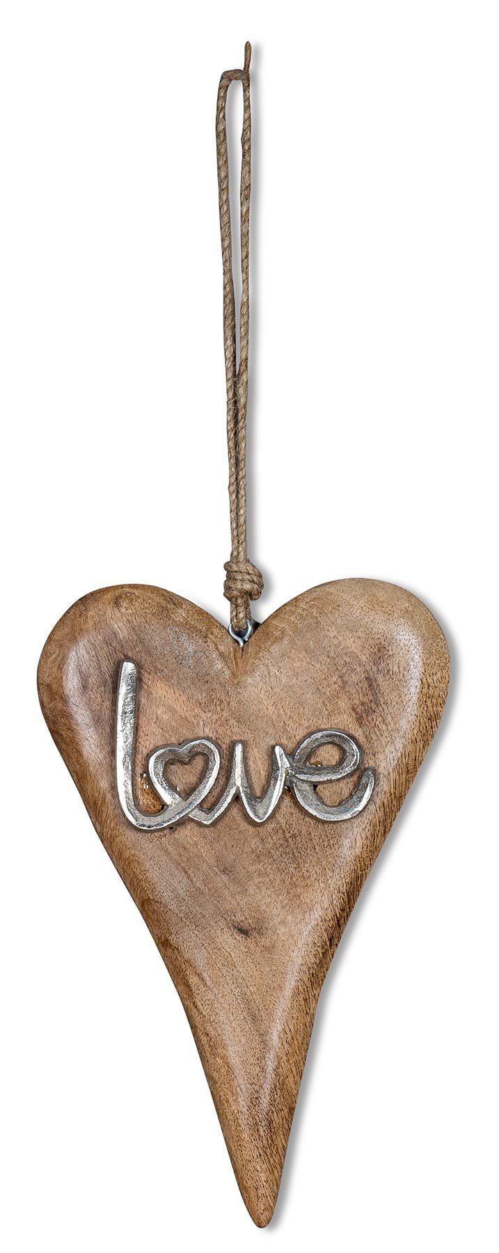 Levandeo® Deko-Schriftzug, Aufhänger Mango Holz Schriftzug Love H26cm Wandd günstig online kaufen