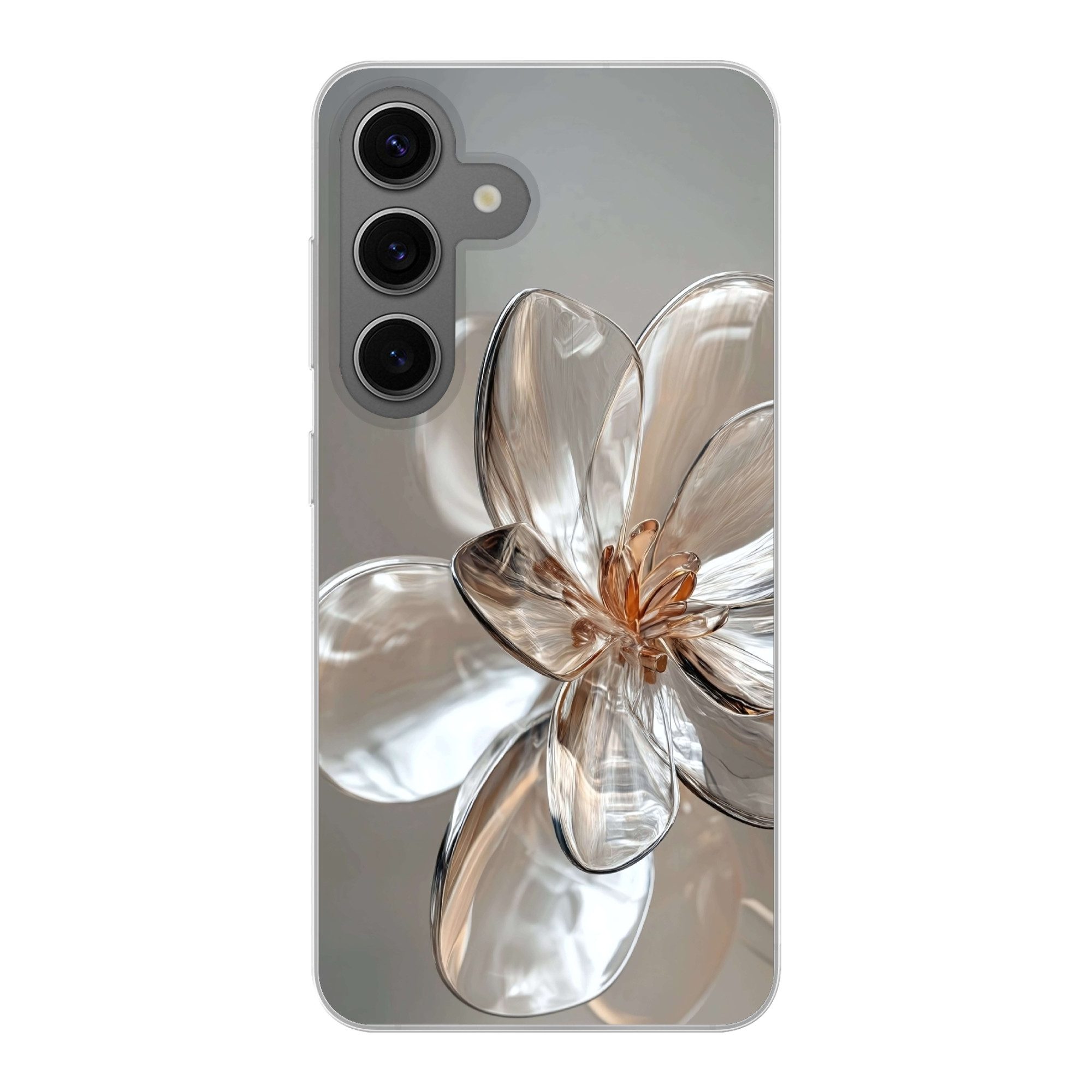 MuchoWow Handyhülle für Samsung Galaxy S24 Blume - Gläser - Transluzent, Phone Case, Silikon, Schutzhülle Dünn