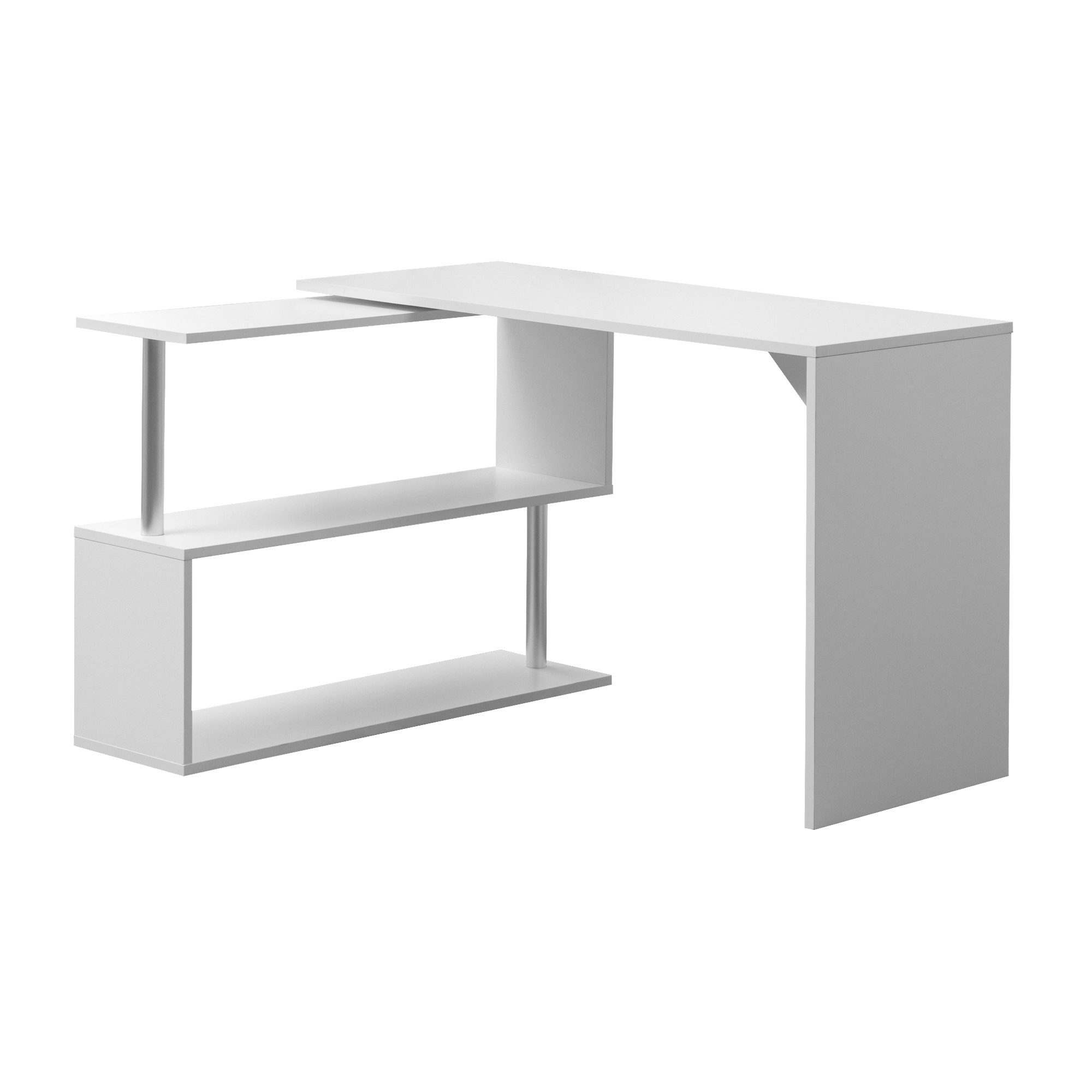 Thanaddo Eckschreibtisch Computertisch L-Förmig mit 360 Grad Bücherregal fü günstig online kaufen