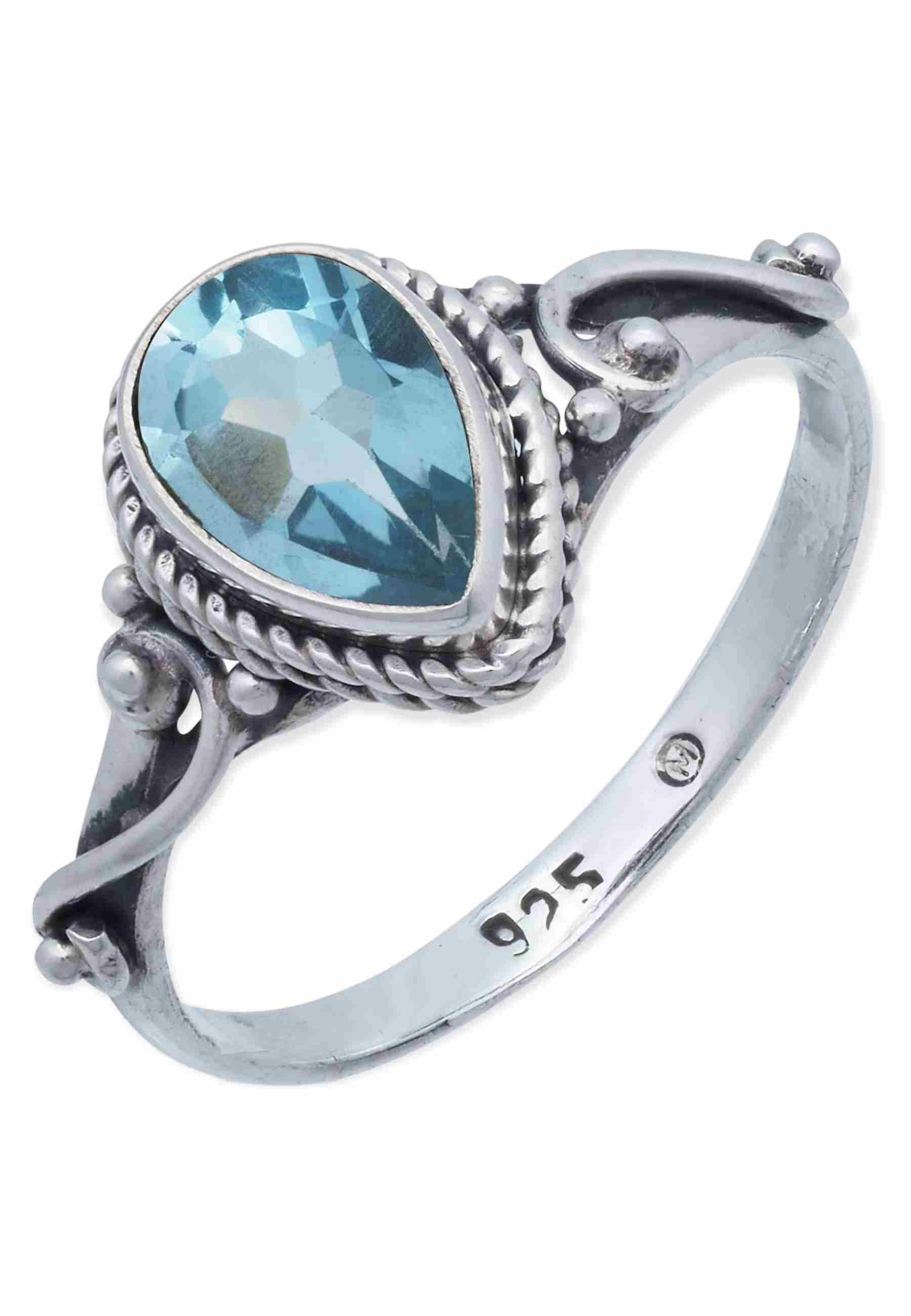 mantraroma Silberring FITO aus 925 Silber mit blau Topas (Ring mit Schmuckb günstig online kaufen