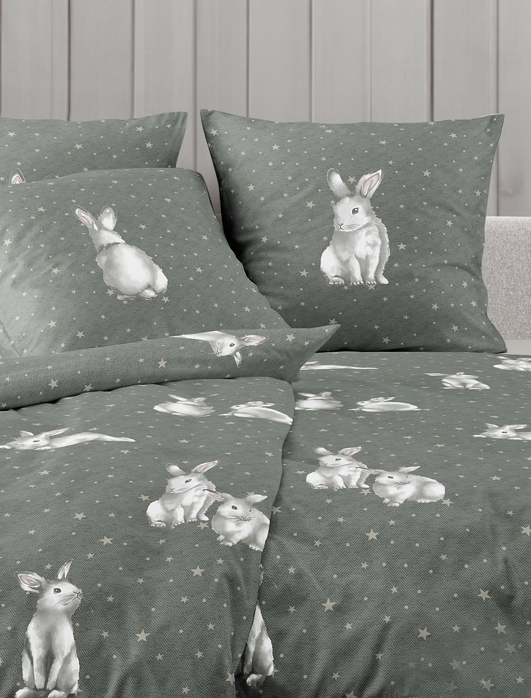 Irisette Bettwäsche Irisette Feinbiber Bettwäsche Koala-J 155x220 Hasen Ste günstig online kaufen