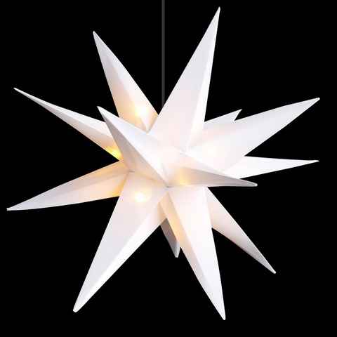 Spetebo LED Stern 3D LED Stern mit 15 LED in warm weiß - 25 cm, Timer, LED fest integriert, warm weiß, Stern mit Timer Indoor / Outdoor - Fensterdeko Weihnachtsdeko Balkon