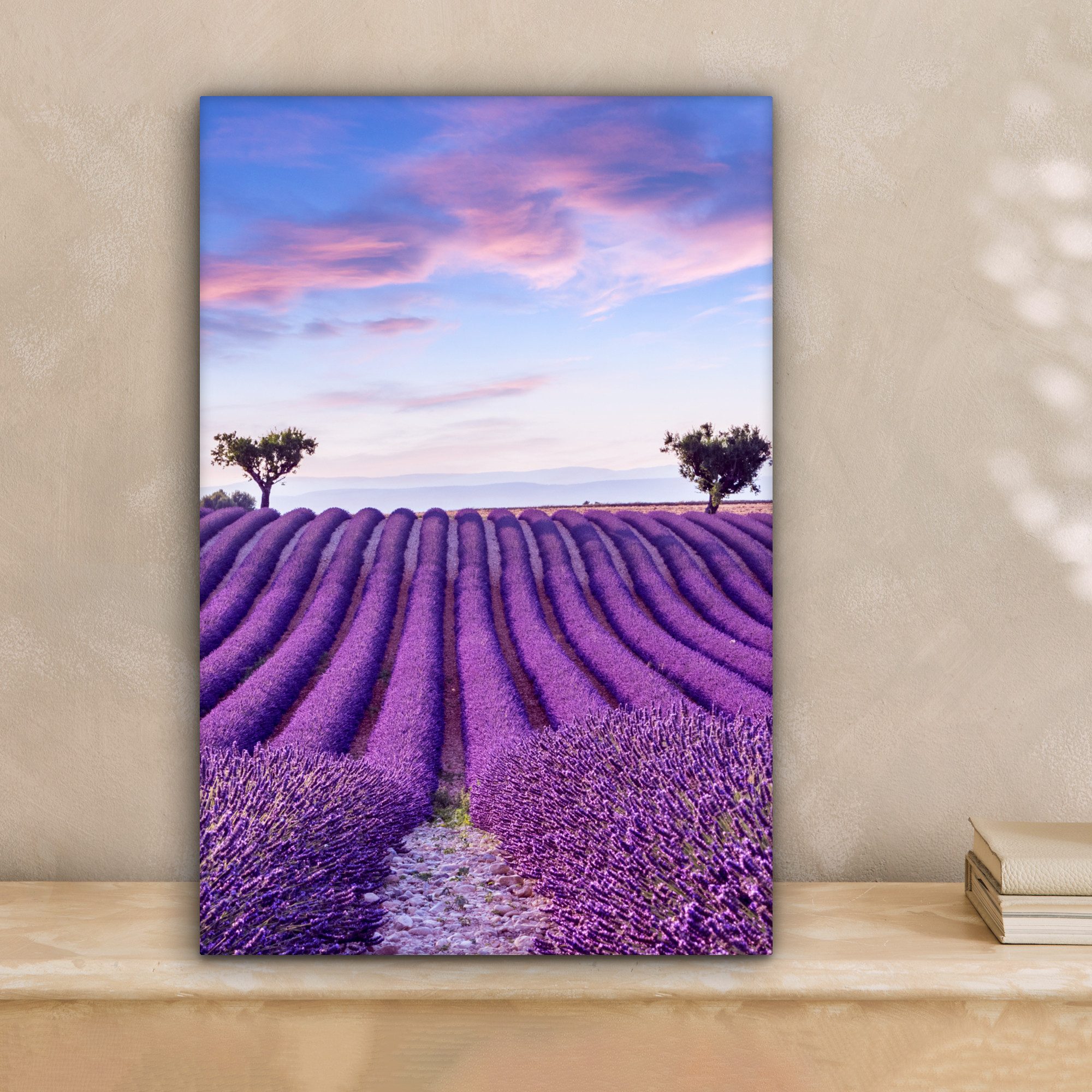 OneMillionCanvasses® Leinwandbild Lavendel - Natur - Lila - Bäume - Blumen, günstig online kaufen