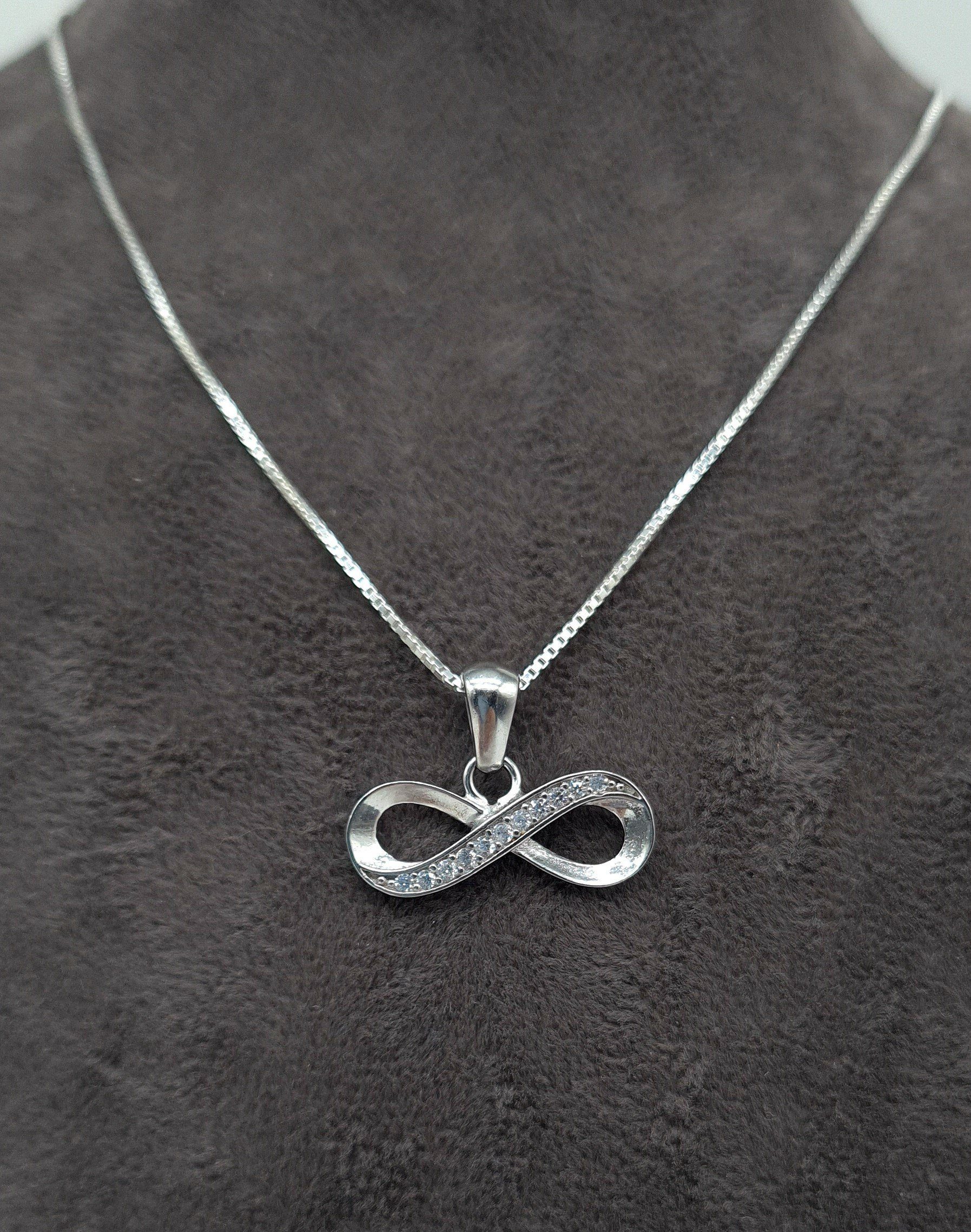 Kette mit Anhänger Silberkette Infinity Unendlichkeitsschleife