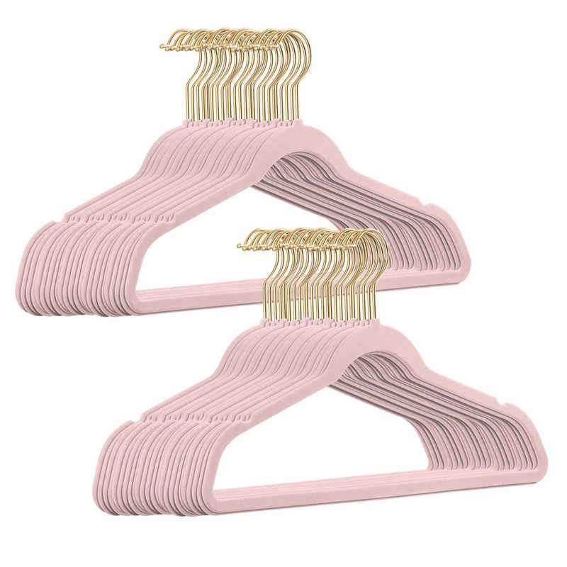 StickandShine Kleiderbügel »50 Stück Samt Kleiderbügel mit Gold Haken in verschiedenen Farben zur Wahl (50er Set)«