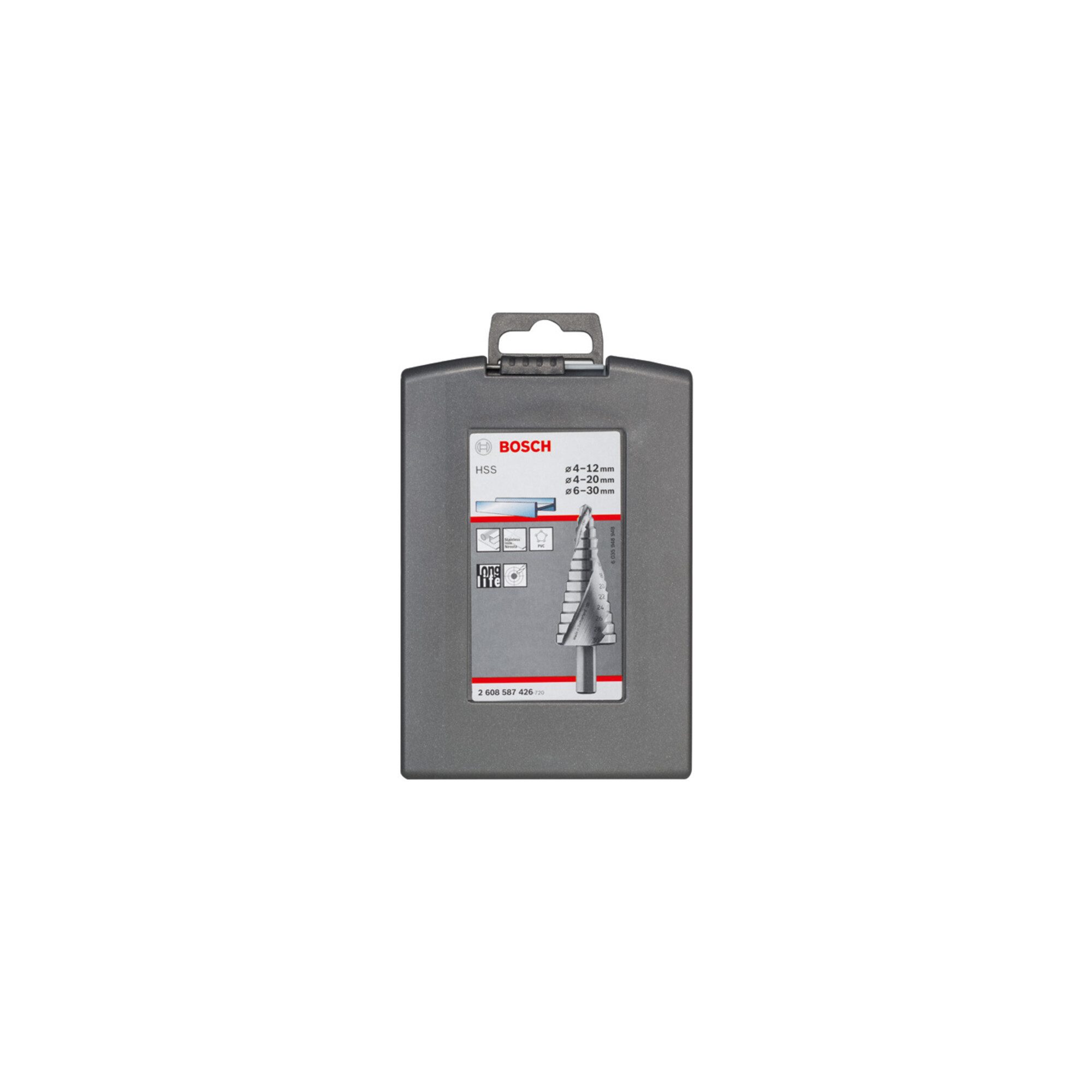 Bosch Professional Universalbohrer Bosch Stufenbohrer HSS-Set 3-teilig 4 - 12 mm 4 - 20 mm 6 -30 mm