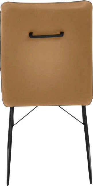 Rücken, Sitz Wohnen St), (1 in Metall Griff curcuma im Komfort & Steppung am Kufenstuhl Drahtgestell schwarz, K+W