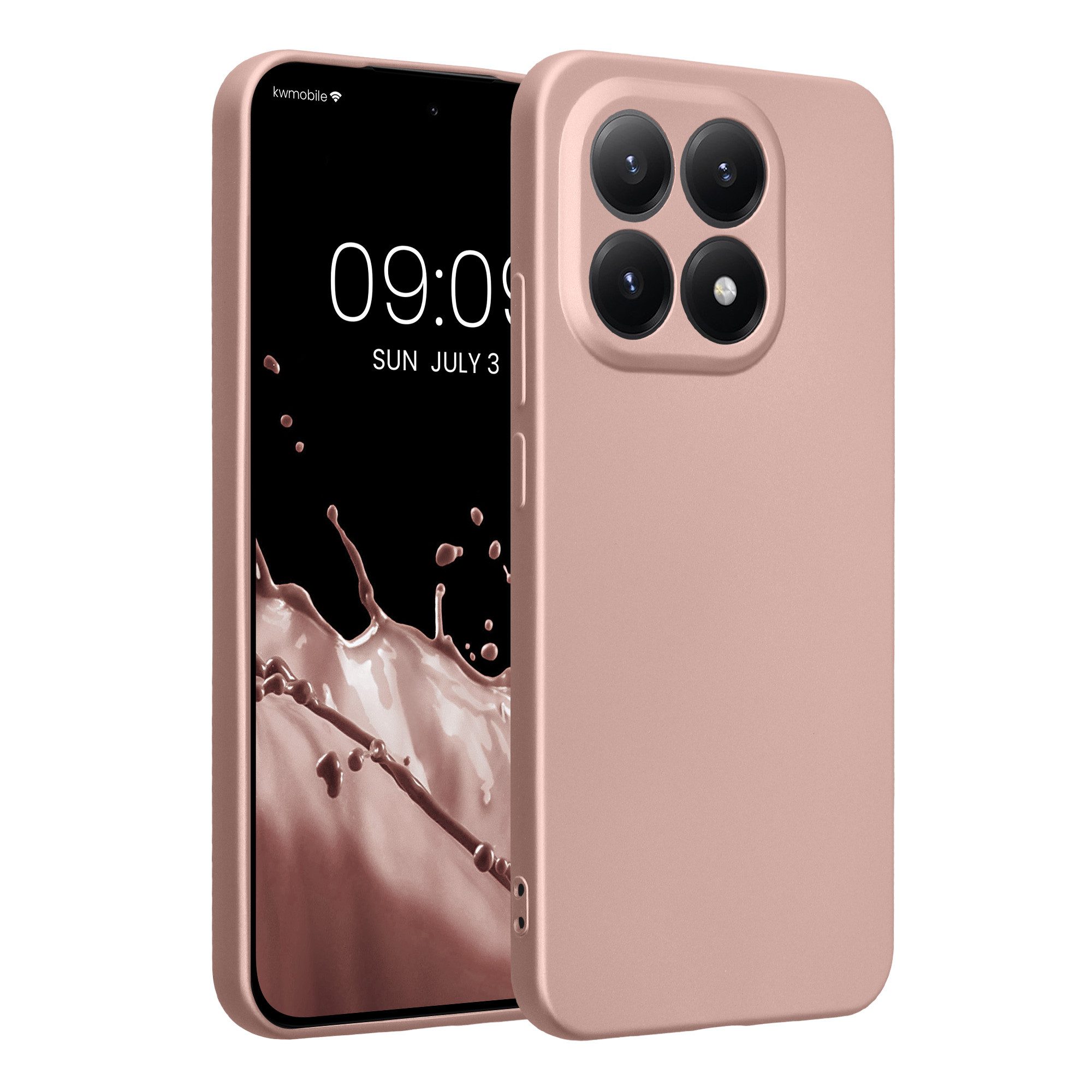 kwmobile Smartphone-Hülle Handyhülle für Xiaomi 15T Hülle, weiche Silikon Case metallisch schimmernd - Schutzhülle Cover