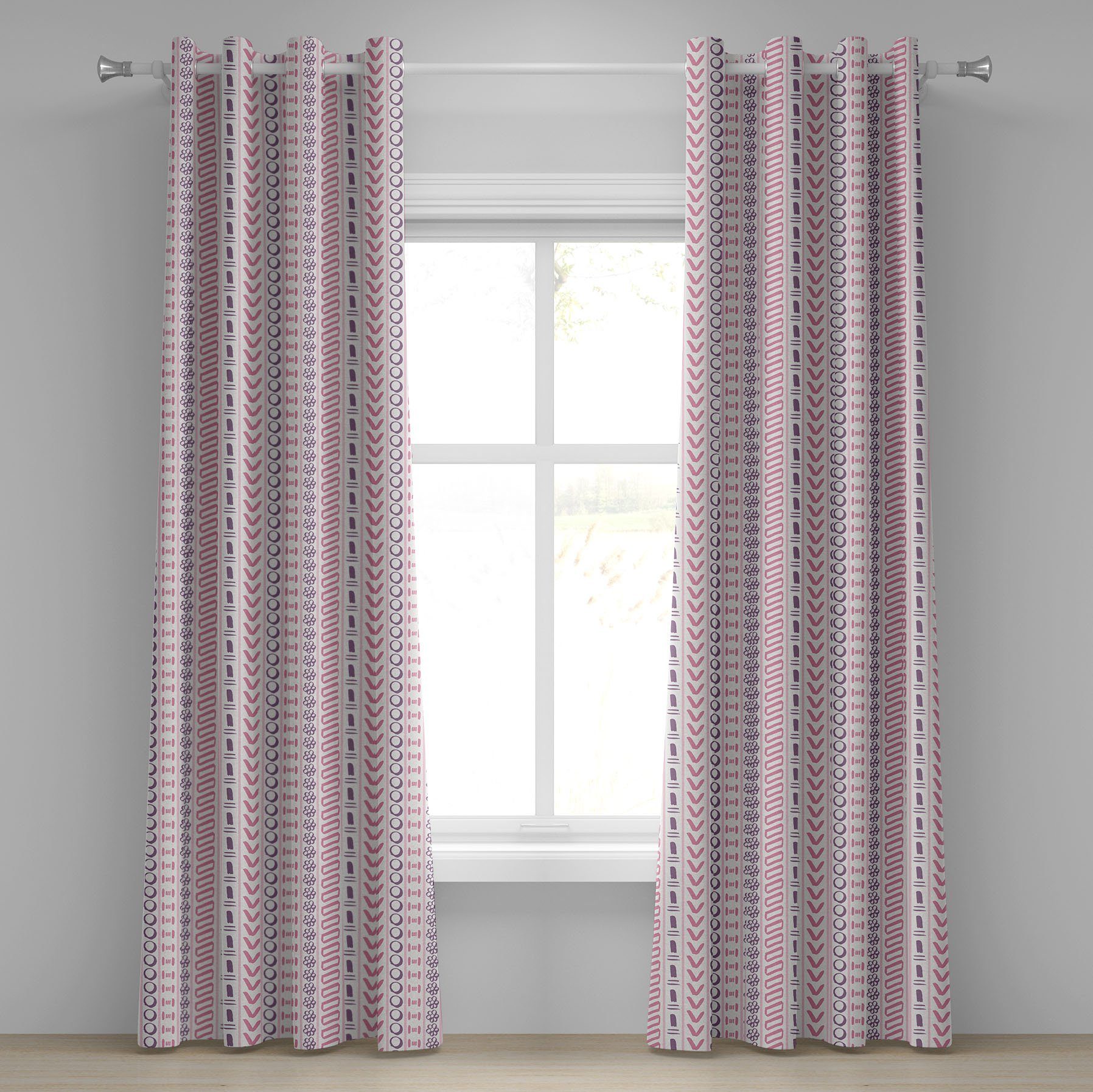 trippy Dekorative Gardine 2-Panel-Fenstervorhänge Abakuhaus, Wohnzimmer, Schlafzimmer Blumen-Kreise für