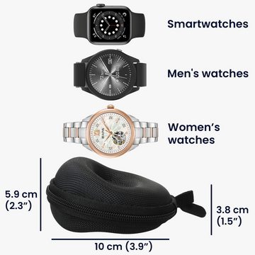 kwmobile Smartwatch-Hülle Uhrenbox mit Reißverschluss - Uhren Etui - Box für Smartwatch Uhren, Hartes Reise Case - Universelle Aufbewahrung - Donut Uhrengehäuse