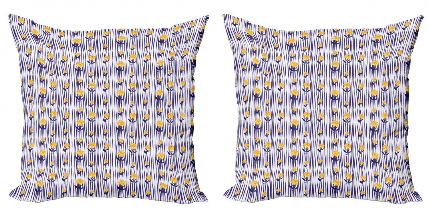 Kissenbezüge Modern Accent Doppelseitiger Digitaldruck, Abakuhaus (2 Stück), Blumen Chrysantheme-Muster