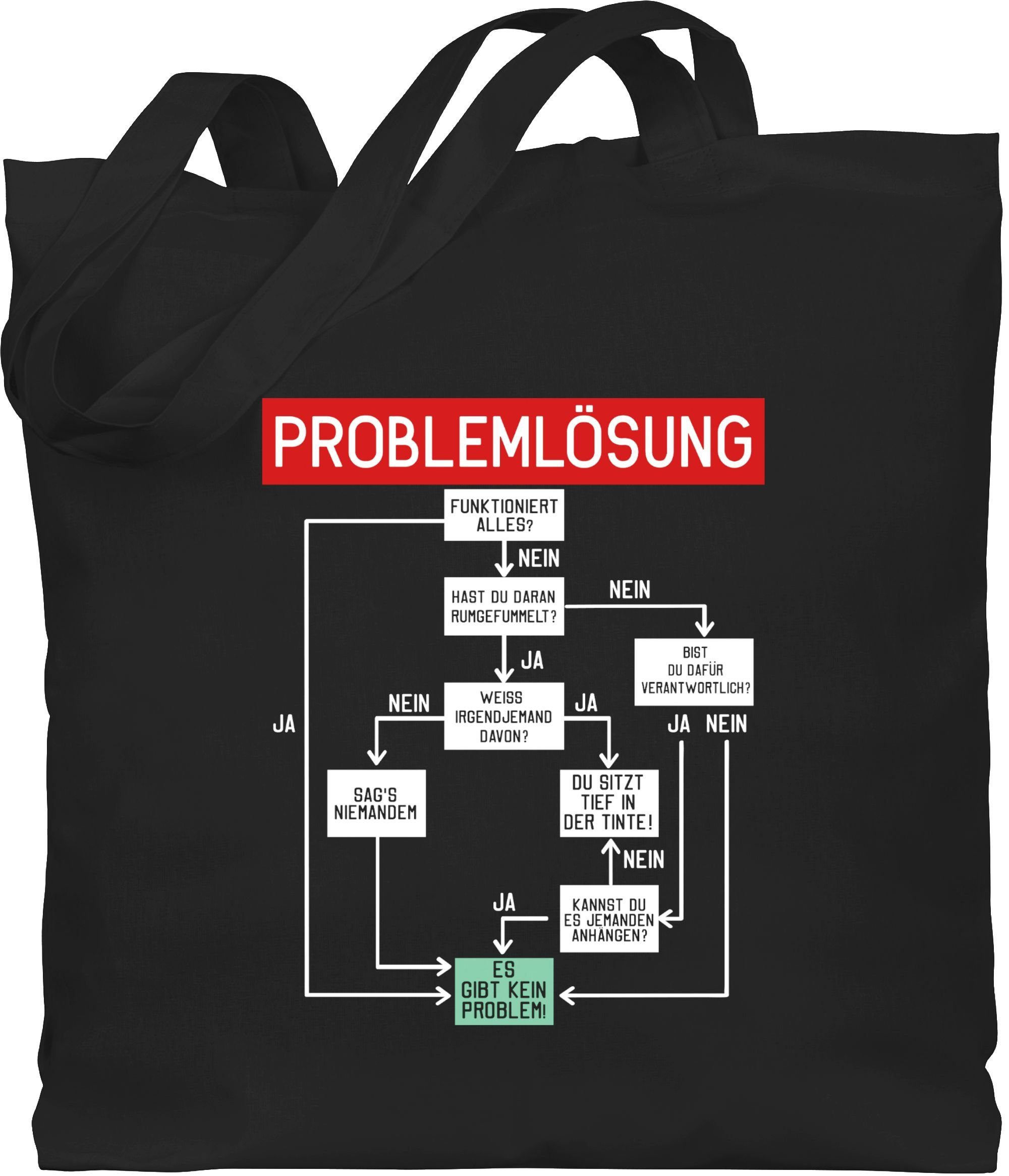 Shirtracer Umhängetasche Problemlösung - weiß, Sprüche Statement mit Spruch