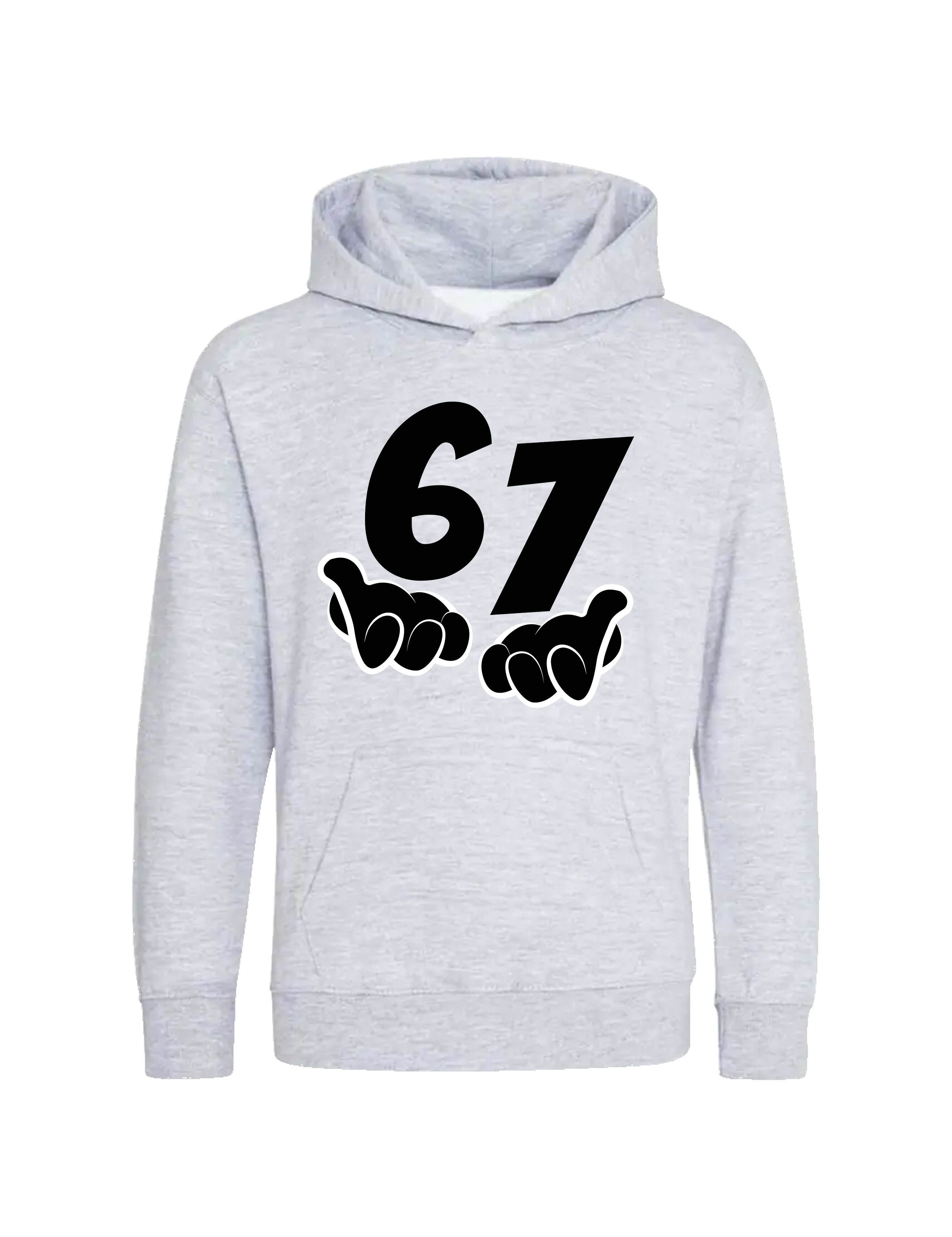 Kapuzenpullover Kinder Hoodie Kapuzenpullover "67" lustig Fun-Print Statement Geschenk