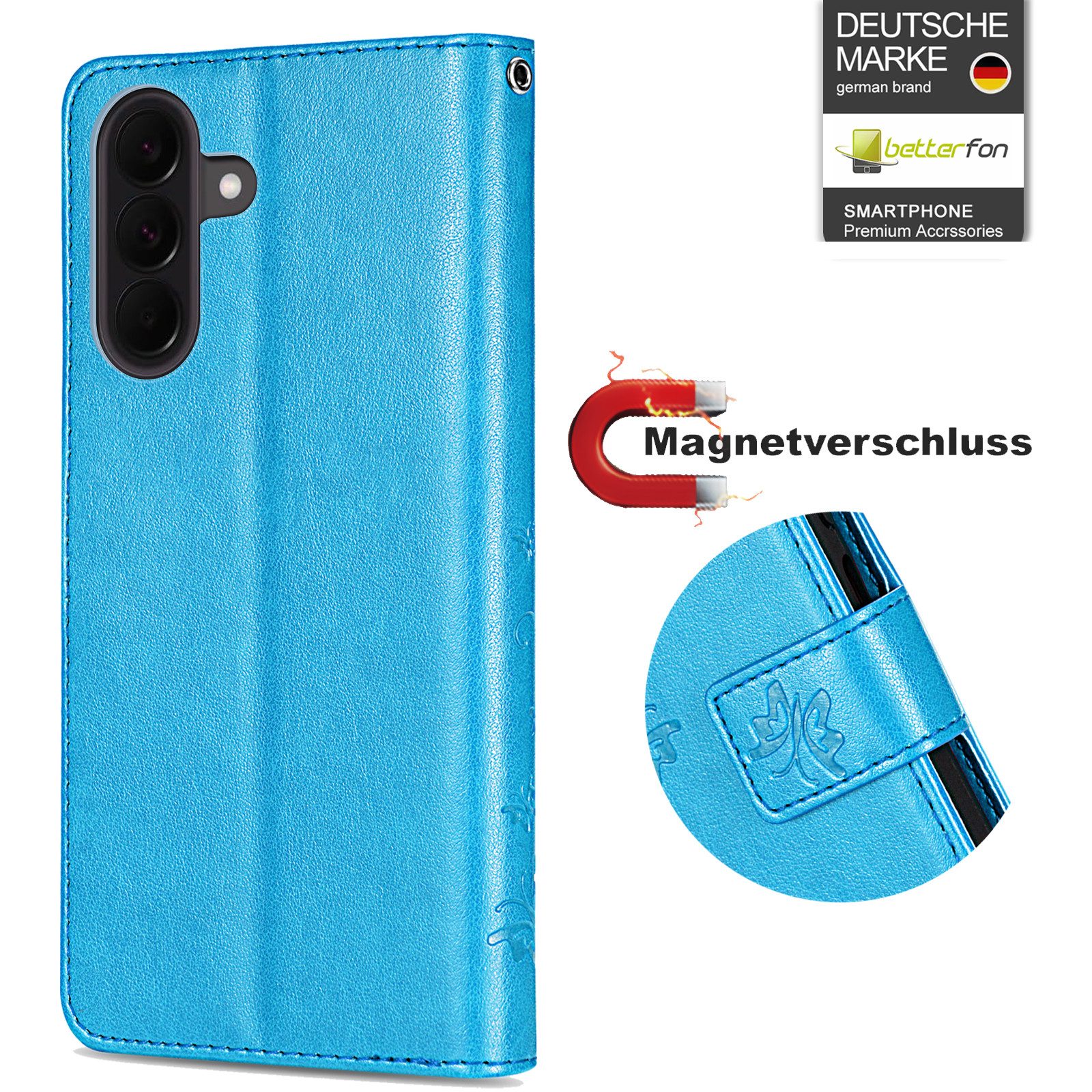 betterfon Handyhülle für Samsung Galaxy A37 / A36 Klapphülle mit Kartenfächern, Bookstyle-Hülle mit Magnetverschluss, Smartstand & Kunstleder – Bild 2 von 5