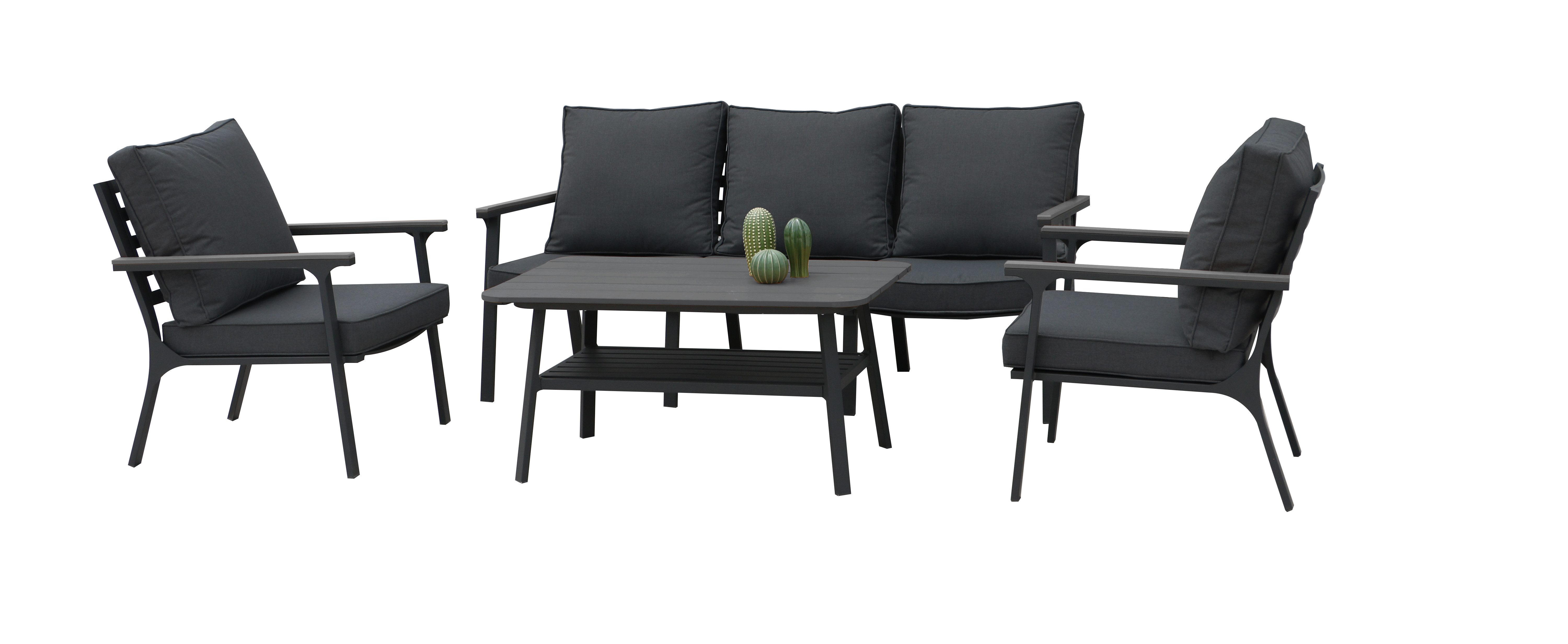 acamp Gartenlounge-Set 4-teilige Sitzgruppe Samos mit Tisch, (Gartenmöbel Set), Gartensofa, Möbelset, Lounge-Set