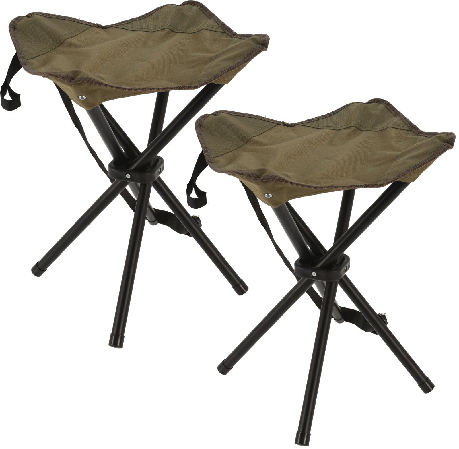 Koopman Campinghocker Taupe (2 St), Klapphocker, 2er Set, Angeln Garten, Tragetasche