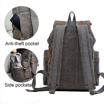 XDeer Schulrucksack Retro Segeltuch Rucksack,Canvas Vintage Rucksack,Schulrucksack, 35 L Reisetasche Dauerhaft Schulterpackung für Herren Damen