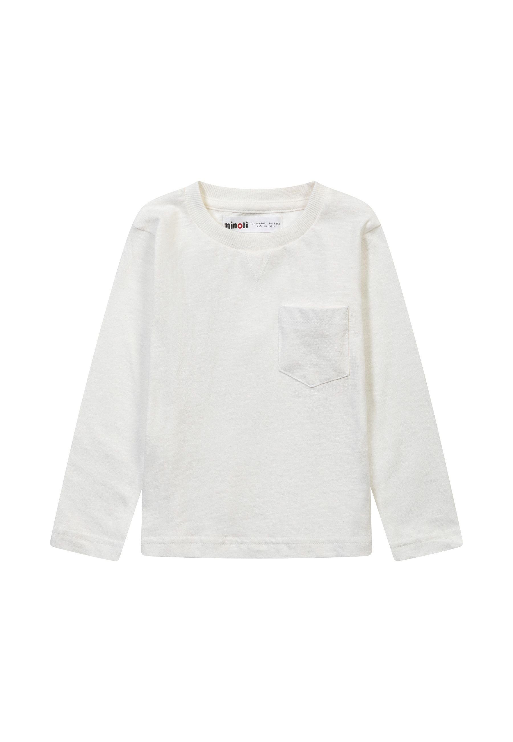 Slub-Langarm-T-Shirt (1y-14y) MINOTI Langarmshirt Weiß