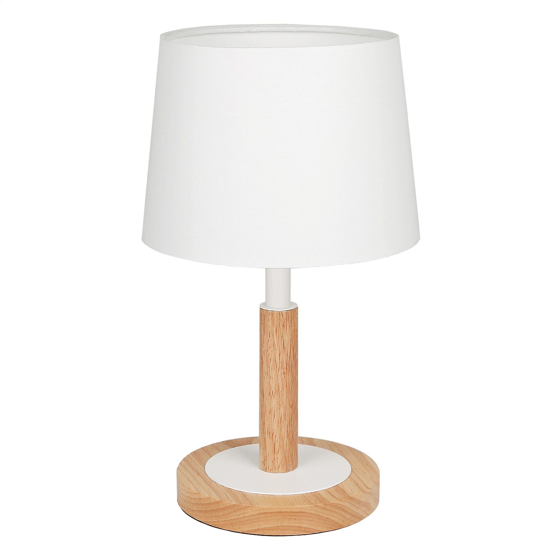 Tomons LED Tischleuchte Nachttischlampe dimmbar aus Holz, LED Tischlampe, LED wechselbar Weiß