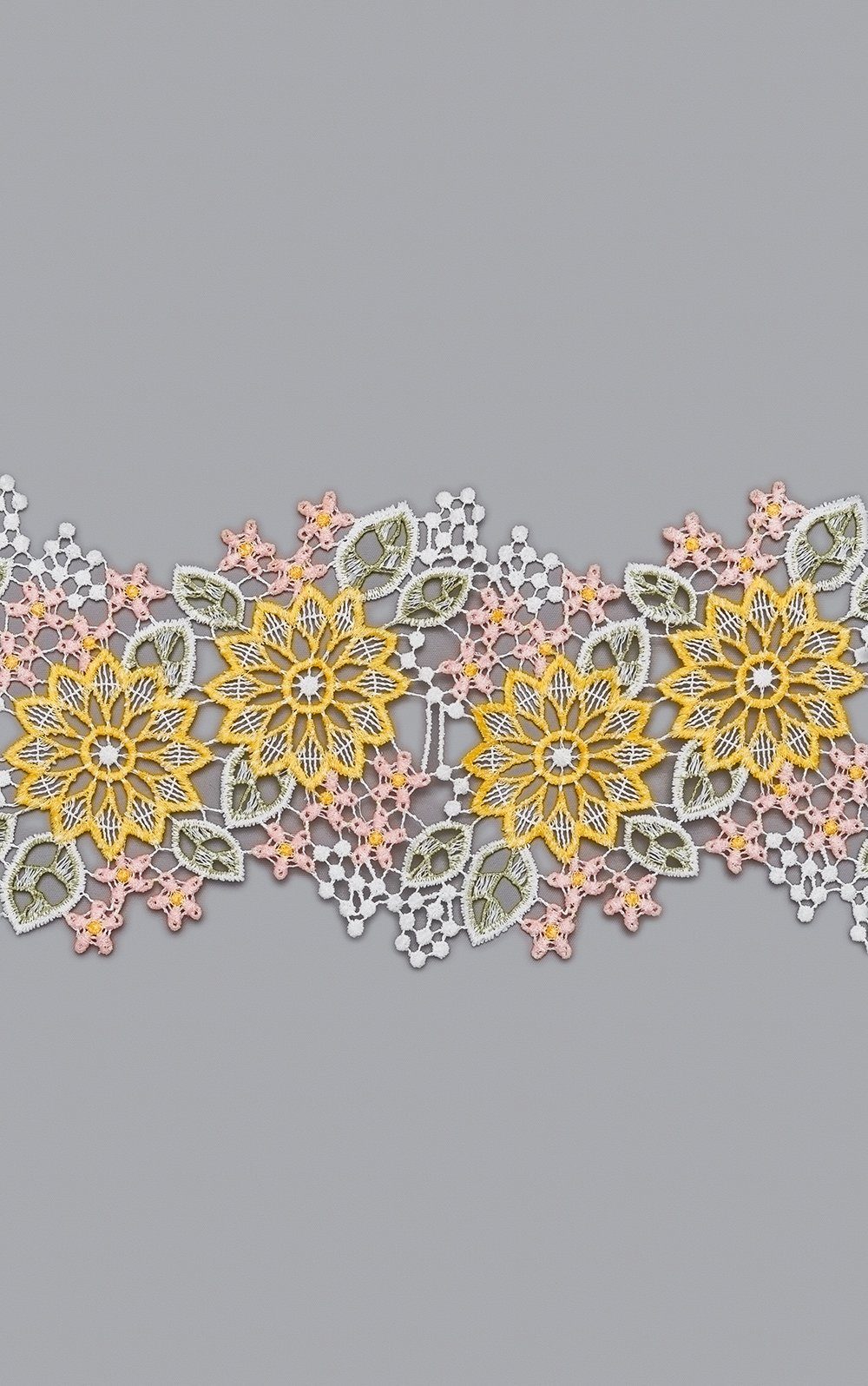 Scheibengardine Blumenbordüre, Plauener Spitze®, (1 St), transparent, 14x42cm HxB