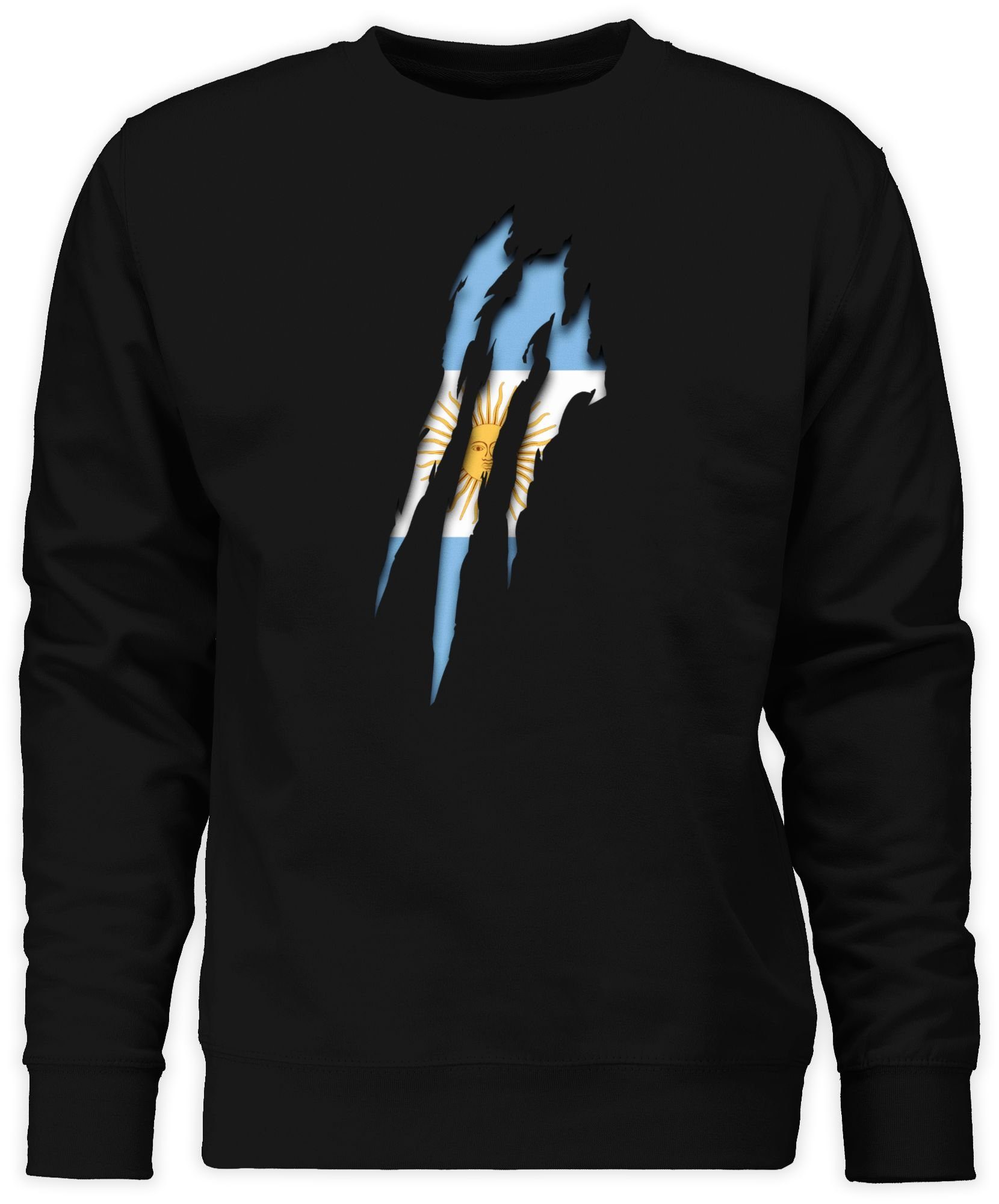 Krallenspuren (1-tlg) Fussball Argentinien Shirtracer Sweatshirt 1 Schwarz EM 2024