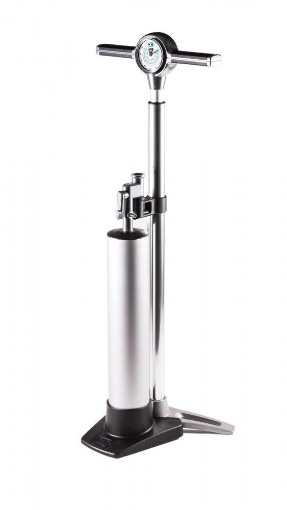 crankbrothers Fahrradpumpe Crankbrothers Klic Standpumpe Tubeless Tank analoges Manometer silber